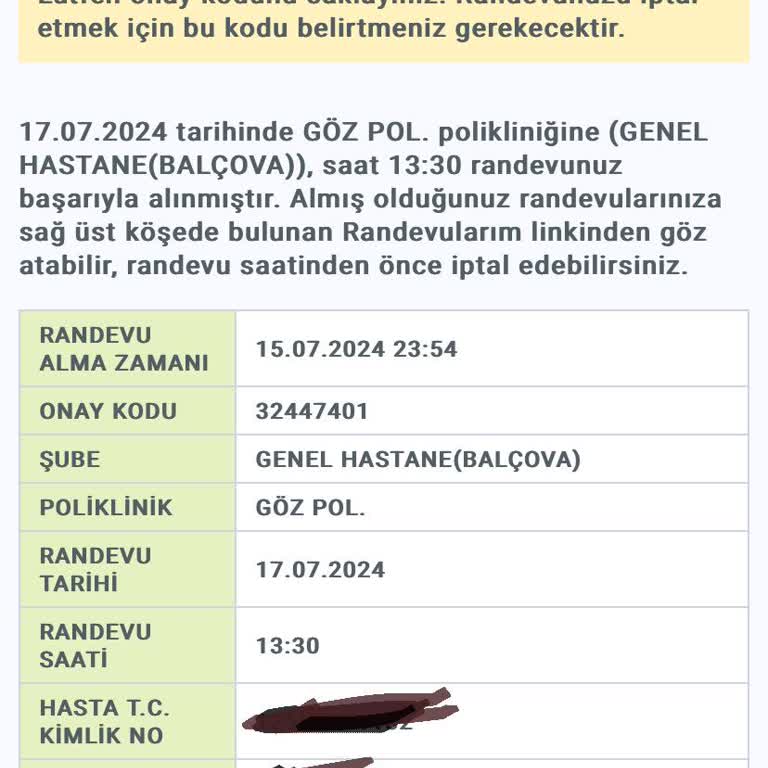 Dokuz Eylül Üniversitesi Tıp Fakültesi Göz Bölümü Şikayeti