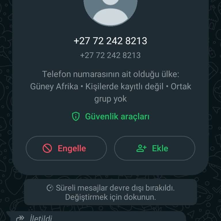 WhatsApp Şikayetçiyim+27 72 242 8213