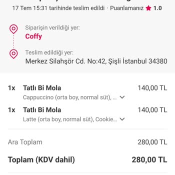 Coffy Kahvemin İçinden Çıkan Alüminyum Metalik Madde Hk.