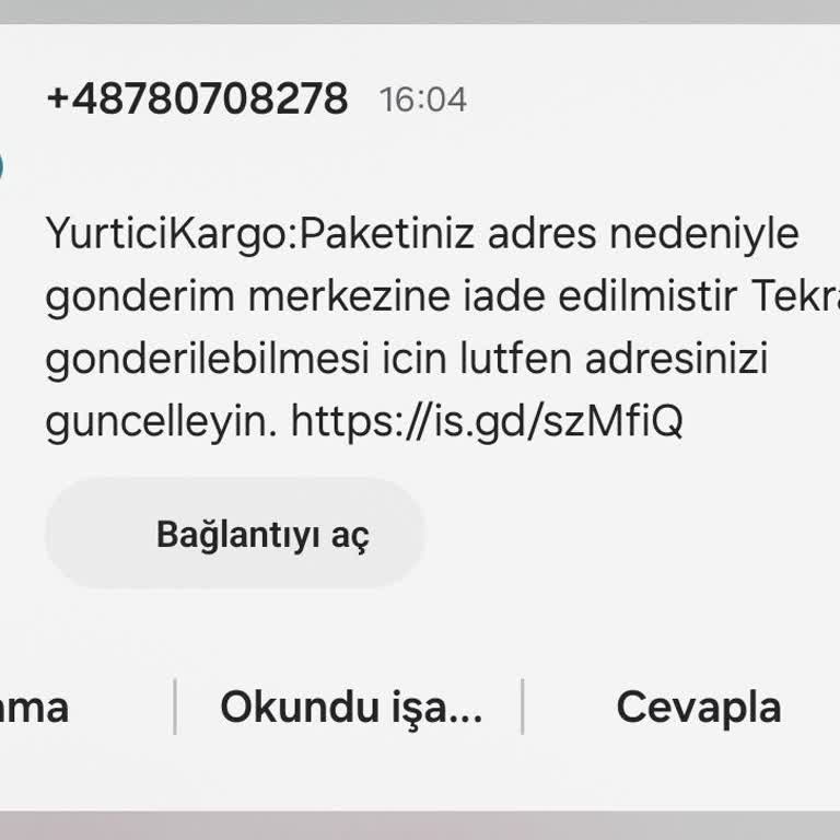 Kargo Başka Bir Numaradan Sizin Hakkınızda Mesajlar Alıyorum.