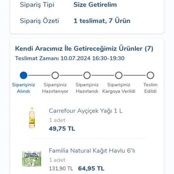 Carrefour SA Siparişimi Getirmedi Destek Bekliyorum