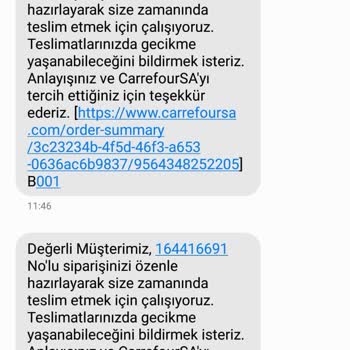 Carrefour SA Siparişimi Getirmedi Destek Bekliyorum