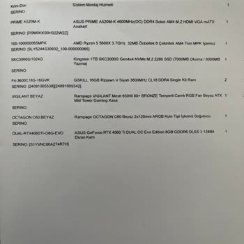 İtopya.com Hazır Sistem Bilgisayar Parçaları Birbirine Uymuyor!
