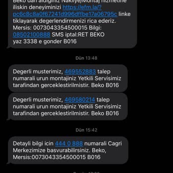 Beko Klimanın Montajında Ücret Talep Edilmesi