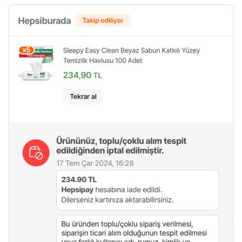 Hepsiburada Kampanya Yapıp Siparişleri İptal Ediyor