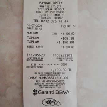 Bayrak Optik (Çiğli) Aldığım Lens İade Alınması