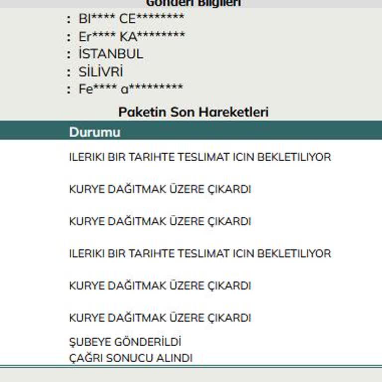 UPS Türkiye Teslimat Gecikmesi Ve Teslimat İle Yanlış Bildirim