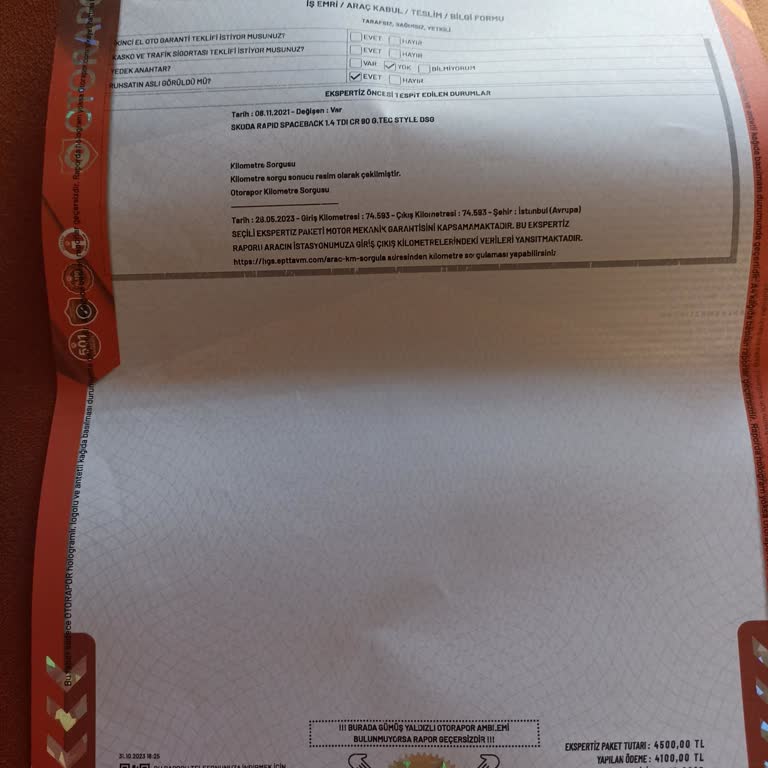 Oto Rapor Pişmanlıktır