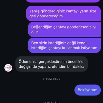 Cantazadem (Instagram) Yanlış Ürün Gönderimi Ve İade Sorunu