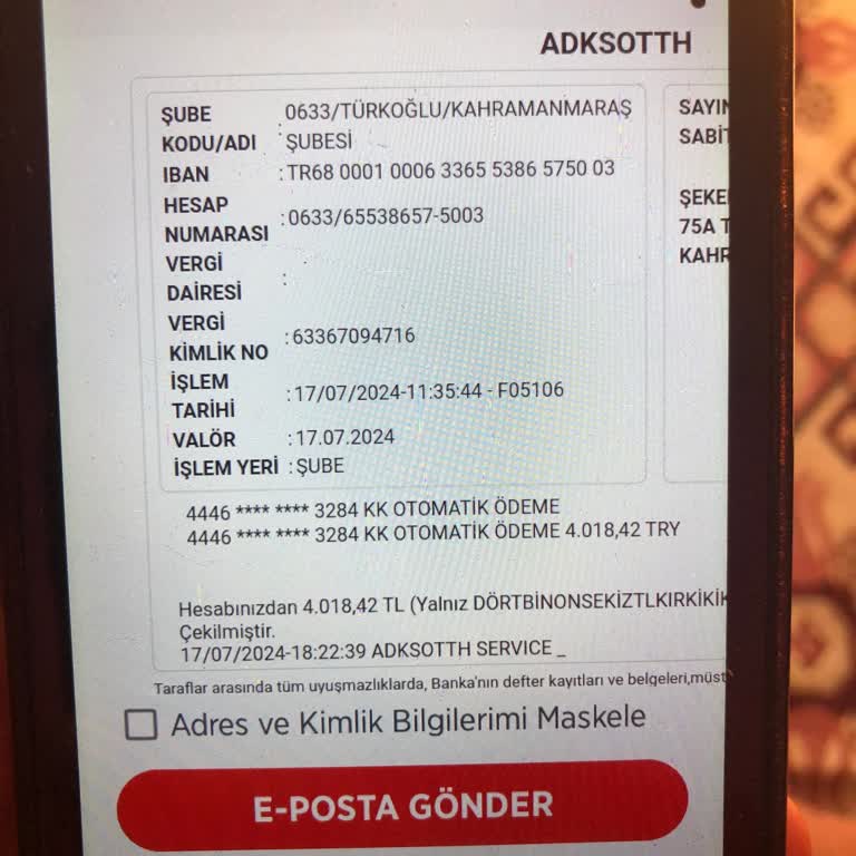 Ziraat Bankası Adksotth Service Otomatik Para Çekimi