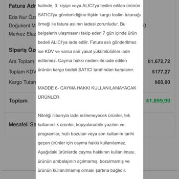 Şule Giyim İnternet Sitesinde İade Sorunu
