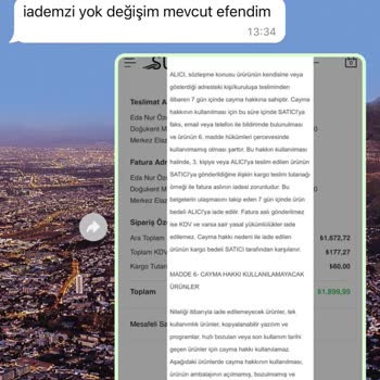 Şule Giyim İnternet Sitesinde İade Sorunu