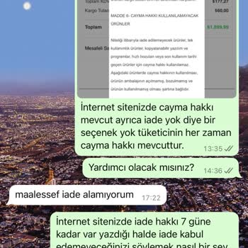 Şule Giyim İnternet Sitesinde İade Sorunu