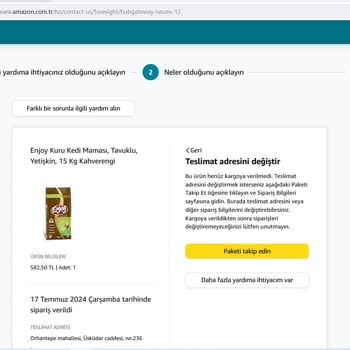 Amazon Adres Değiştirememe Problemi