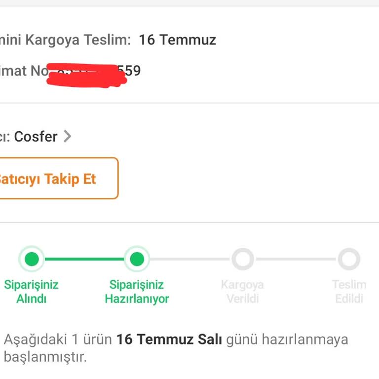 Trendyol Ürünüm Kargoya Verilmedi