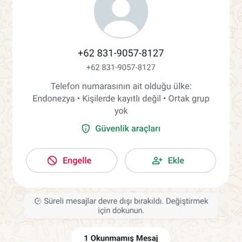 WhatsApp Endonezya Numarası İle WhatsApp Mesajı