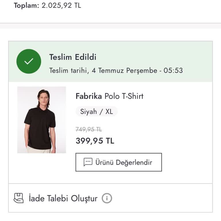 Boyner Teslim Edilmeyip Ancak Edildi Görünen Kargo.