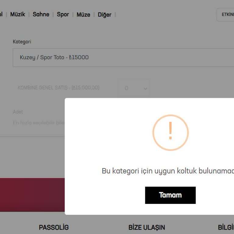 Fenerbahçe Spor Kulübü Kombine Satın Alınmıyor