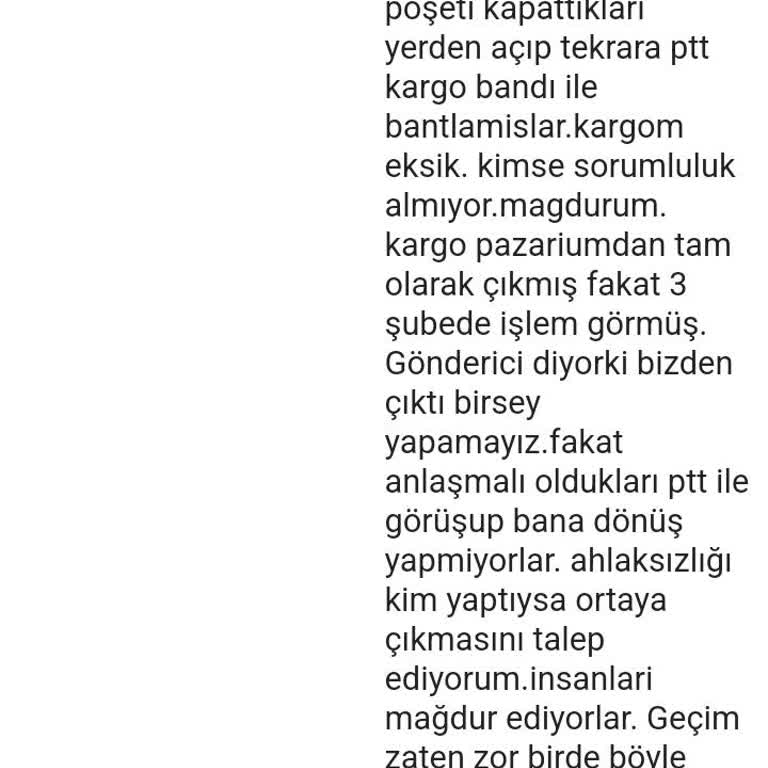Pazarium Ve PTT Kargo Tarafından Mağdur Edildim.