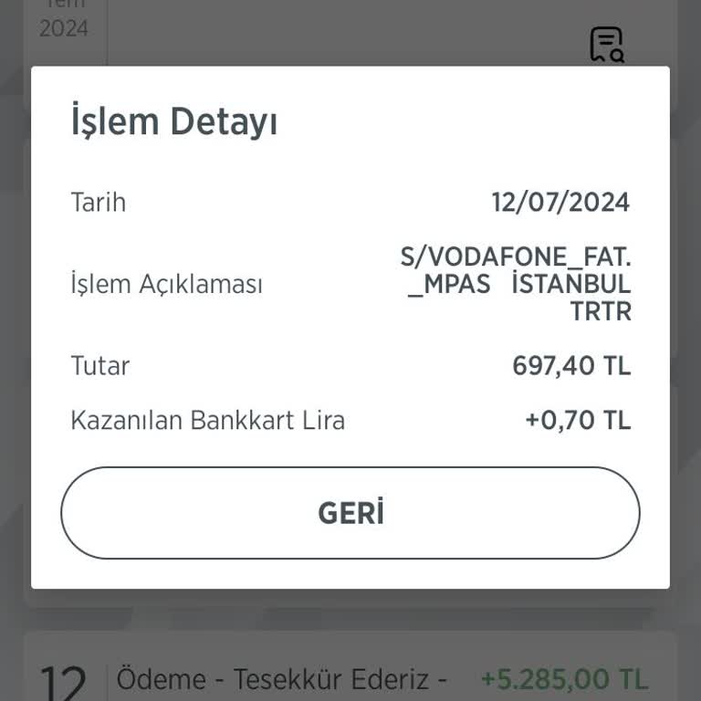 Vodafone 2 Ayrı Banka Kartımdan Ödeme Gerçekleşti Tek Faturaya