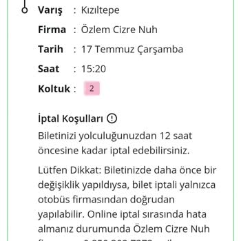 Özlem Cizre Nuh Turizm Memnun Kalmadım