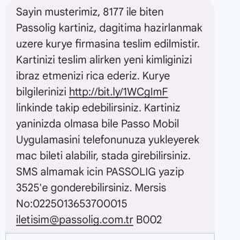 Passolig Kartım Hala Evime Gelmedi