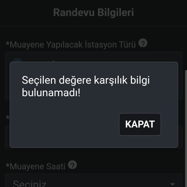 TÜVTÜRK Tüvtürk Randevu Alınamıyor