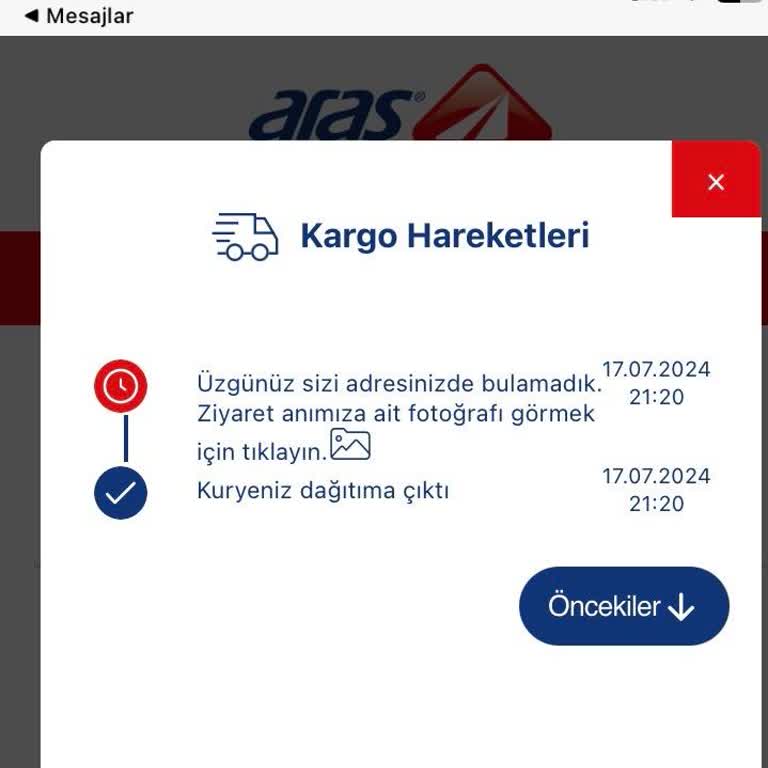 Aras Kargo Işık Hızında Kargoyu Dağıtıp Evde Bulamamış