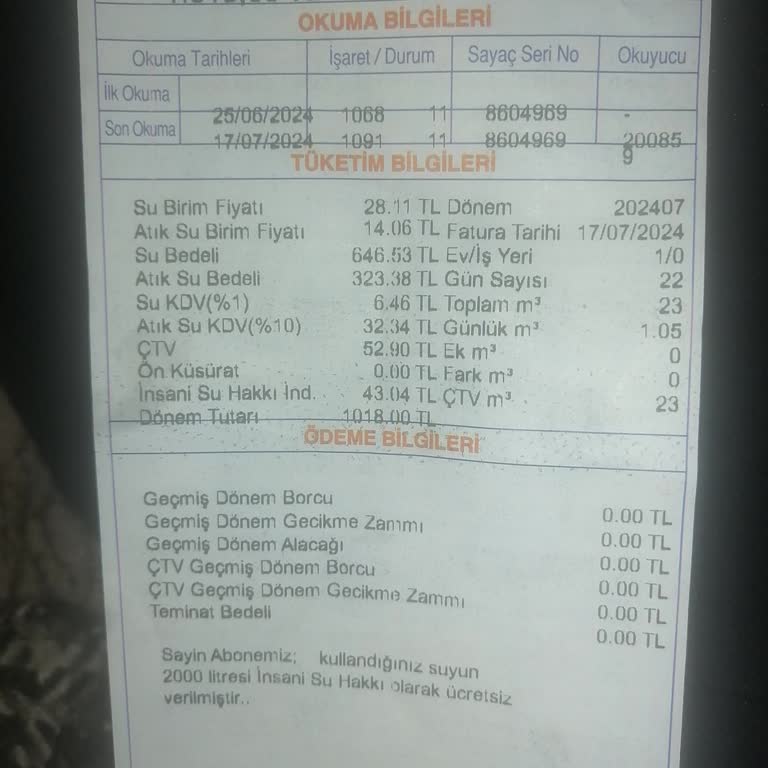 İSKİ Yüksek Bedelli Su Faturası