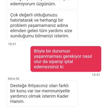 Yemeksepeti Uygulamasının Sipariş İptal Etmemesi