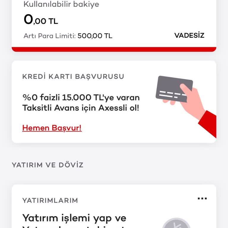 Akbank Kullanılabilir Bakiyem 0.00₺ Gösteriyor