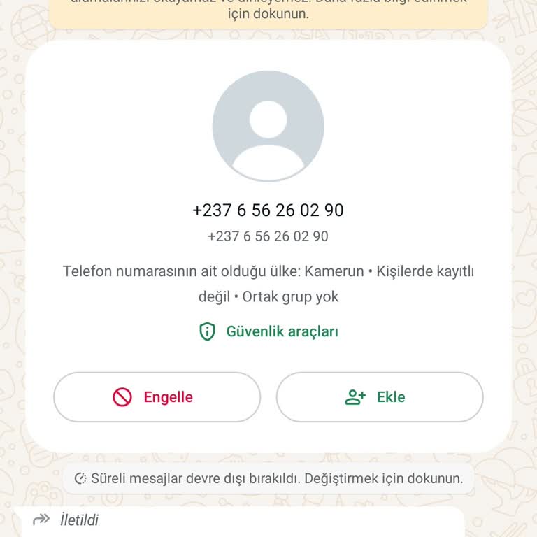 WhatsApp Yabancı Ülkeden Gelen Garip WhatsApp Mesajı