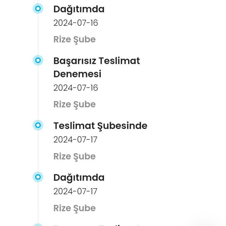 Rize Kargoist-Sürekli Başarısız Teslimat Denemesi Yazıyor.