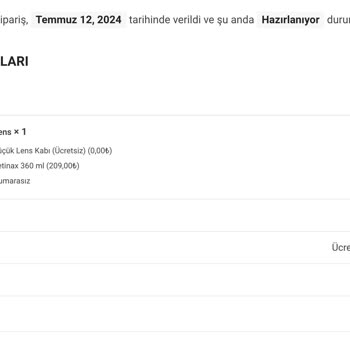 Lensimo Siparişimi Teslim Etmedi. Güvenilir Bir Site Değil