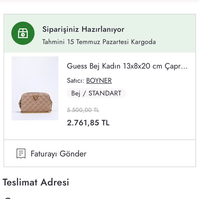 Boyner Ürün Teslim Edildi Yazmıyor