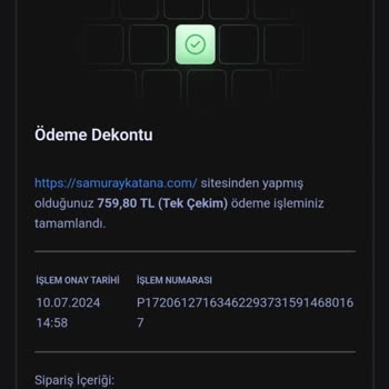 Samuray Katana Kılıcı Siparişimiz Teslim Edilmedi Ve Para İadesi Alamadık