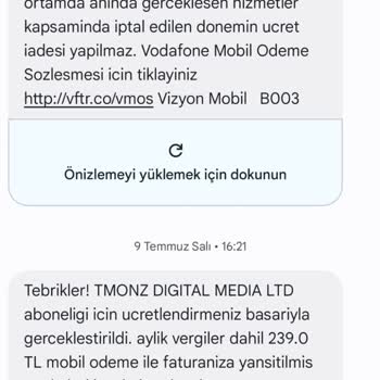 Vodafone Mobil Ödeme Abonelikleri İptali Ve İadesi