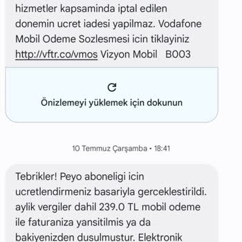 Vodafone Mobil Ödeme Abonelikleri İptali Ve İadesi