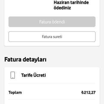 Vodafone Yüksek Tarife Bedeli