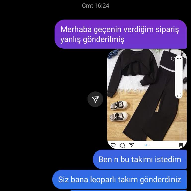 Cocuk__giyim_dunyasi (Instagram) Yanlış Ürün Ve Müşteriyi Engelleme
