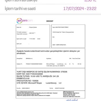 Enpara Banka Kartımdan Bilgim Dışında Yapılan İşlemler