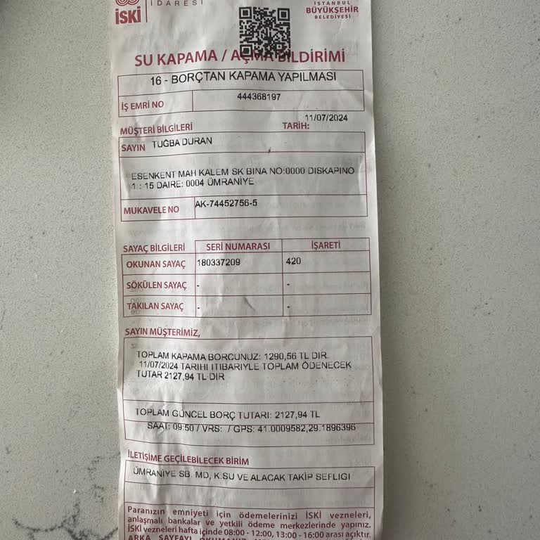 İSKİ Kafasına Göre Fatura Kesiyor