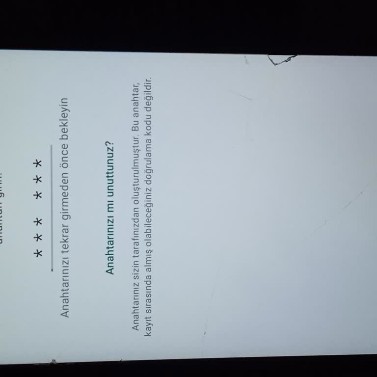 WhatsApp Anahtar Unutma