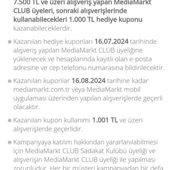 Media Markt Hediye Kuponun Verilmemesi