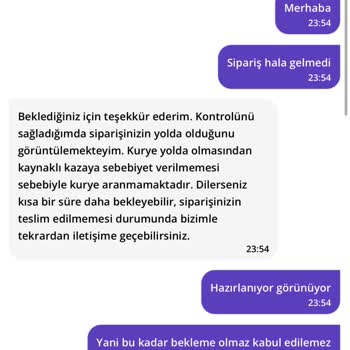 Getir Teslim Edilmeyen Sipariş