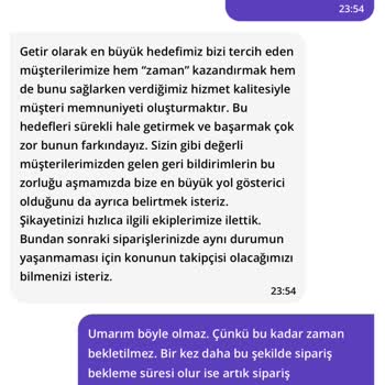 Getir Teslim Edilmeyen Sipariş