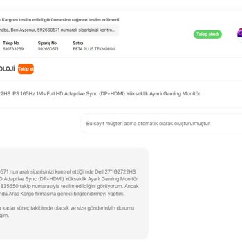 Aras Kargo Kargom Teslim Edildi Görünmesine Rağmen Teslim Edilmedi.