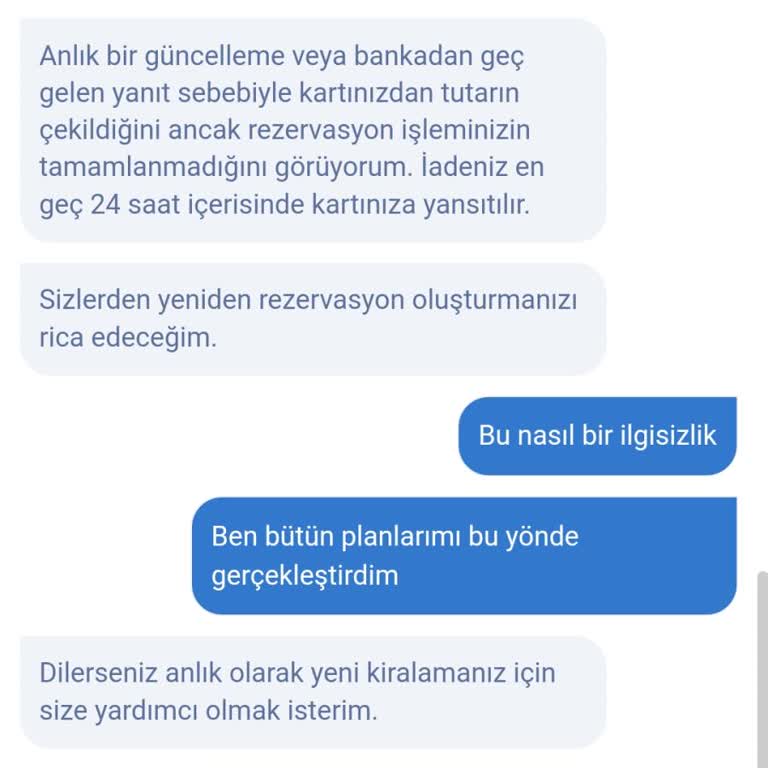 Araç Kiralamada Obilet Ve Avec Rent A Carın Habersiz İptali.