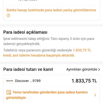 Ziraat Bankası Temu Para İadem Hesabımda Görünmüyor