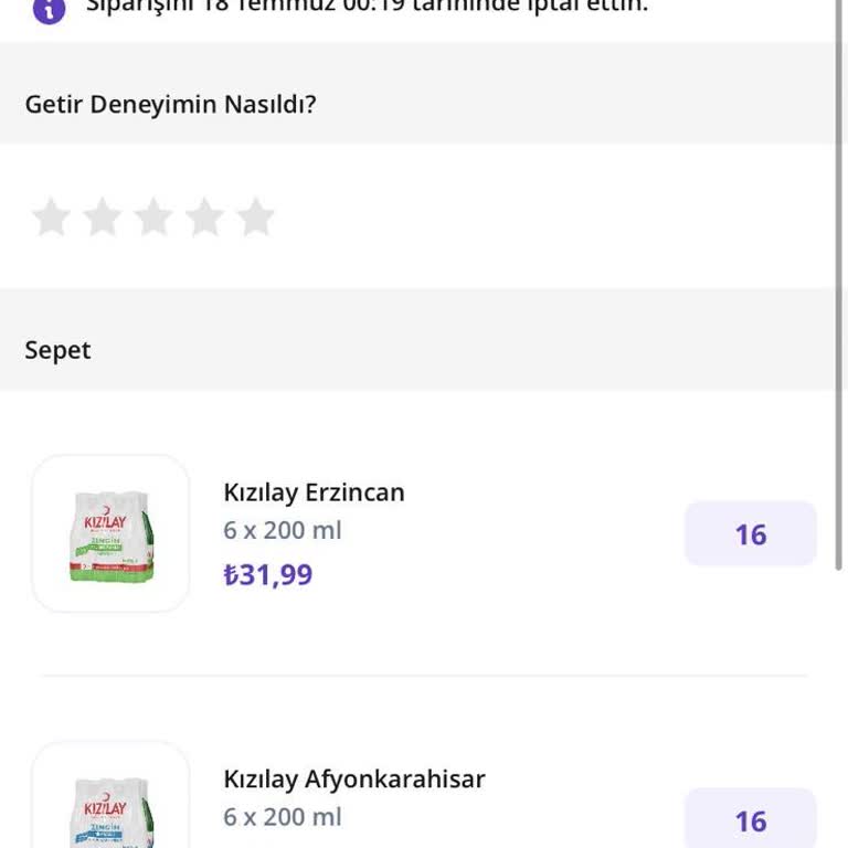 Getir 3 Saat Siparişimi Bekletip Mesaileri Doldu Diye İptal Etti